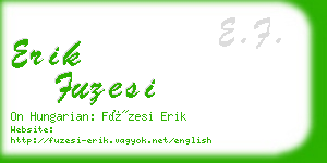 erik fuzesi business card